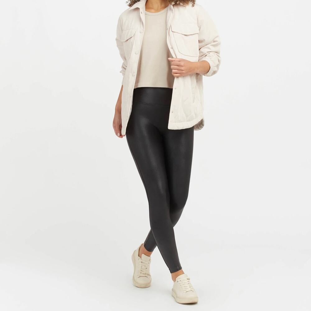 SPANX Faux Leather High Waist Leggings Black Medium M
